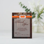 4x5 FLAT Dank u kaart Schuur Houten Diamant Lint (Staand voorkant)