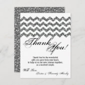 4x5 FLAT Dank u kaart Silv Glitter Chevron Strip (Voorkant / Achterkant)