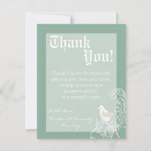 4x5 FLAT Dank u kaart  Victoria Love Bird