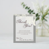 4x5 FLAT Dank u kaart Victoriaans kant Gre (Staand voorkant)