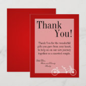 4x5 FLAT Dank u kaart Whimsical Red Double Bike (Voorkant / Achterkant)