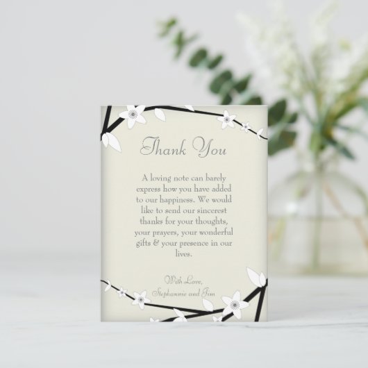 4x5 FLAT Dank u kaart Winter Blossom (Staand voorkant)