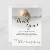 4x5 FLAT Dank u kaart Winter Sunset Tree Snow (Voorkant / Achterkant)