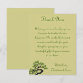 4x5 FLAT Dank u voor de Japanse groene Bonsai-boom Bedankkaart (Voorkant / Achterkant)