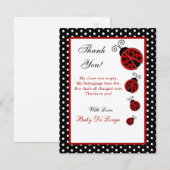 4x5 FLAT Dank u wel kaart Red Ladybug (Voorkant / Achterkant)