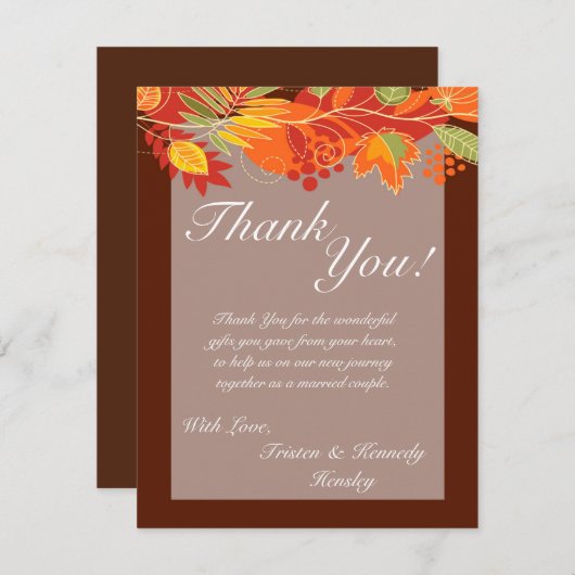 4x5 FLAT - Hartelijk dank - De herfst van uw kaart (Voorkant / Achterkant)