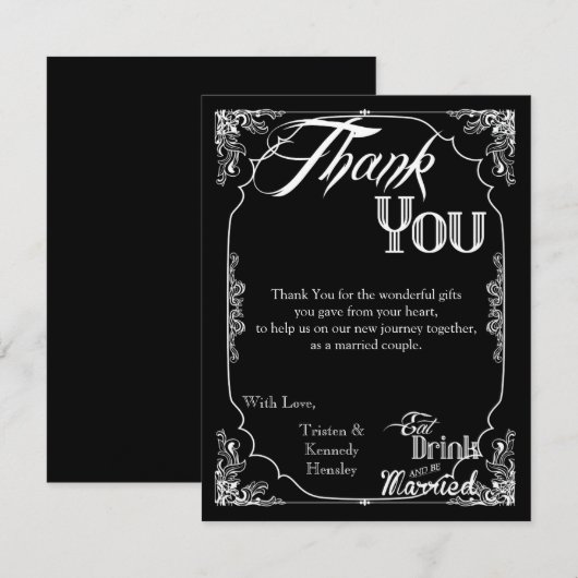 4x5 FLAT - Hartelijk dank - Drink voor Eat-kaart - Bedankkaart (Voorkant / Achterkant)