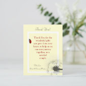 4x5 FLAT Hartelijk dank. Gele kaart en Lady Bug (Staand voorkant)