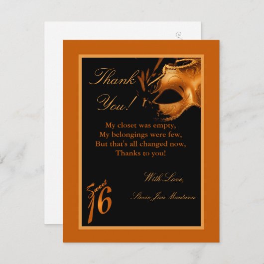 4x5 FLAT - Hartelijk dank, kaart 16 Sinaasappel (Voorkant / Achterkant)