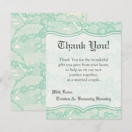 4x5 FLAT - Hartelijk dank - Kaart Afdruk land Mint (Voorkant / Achterkant)