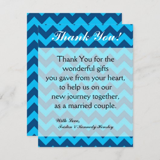 4x5 FLAT - Hartelijk dank - Kaart Chevron Blues (Voorkant / Achterkant)