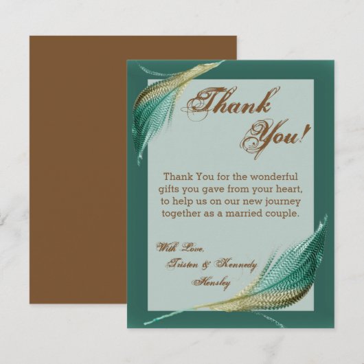 4x5 FLAT Hartelijk dank! Kaart dierlijk kwartfaatd (Voorkant / Achterkant)