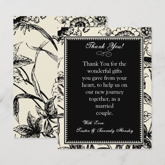 4x5 FLAT - Hartelijk dank - Kaart Floral Toile (Voorkant / Achterkant)