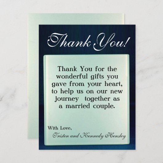 4x5 FLAT - Hartelijk dank - Kaart met Glass Mirror (Voorkant / Achterkant)