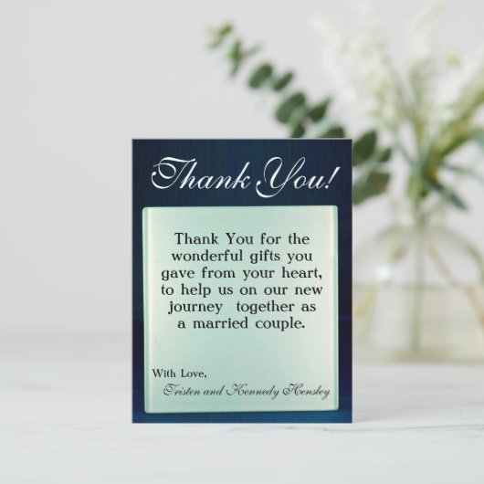 4x5 FLAT - Hartelijk dank - Kaart met Glass Mirror (Staand voorkant)