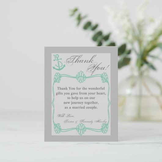 4x5 FLAT - Hartelijk dank - Kaart Nautisch Knot An (Staand voorkant)