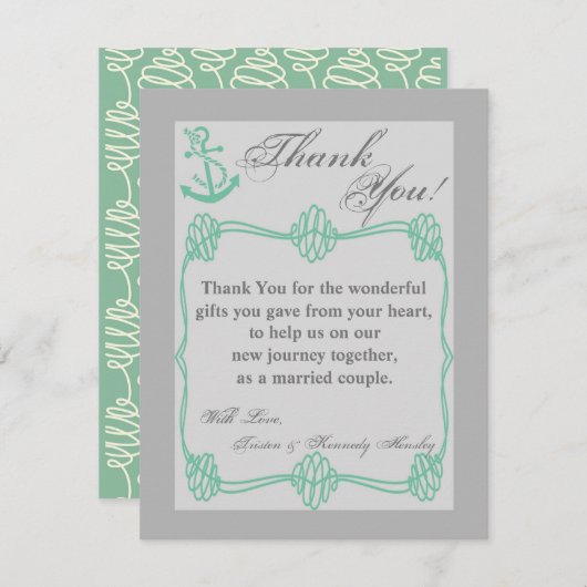 4x5 FLAT - Hartelijk dank - Kaart Nautisch Knot An (Voorkant / Achterkant)