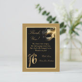 4x5 FLAT Hartelijk dank, kaart Sweet 16 Gold (Staand voorkant)