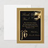 4x5 FLAT Hartelijk dank, kaart Sweet 16 Gold (Voorkant / Achterkant)