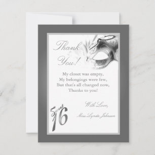 4x5 FLAT - Hartelijk dank, kaart Sweet 16 Silver P