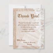 4x5 FLAT - Hartelijk dank - Landkaart Lace Handker Bedankkaart (Voorkant)