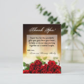 4x5 FLAT Hartelijk dank! Rood Rose Bouquet Bridal Bedankkaart (Staand voorkant)
