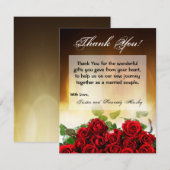 4x5 FLAT Hartelijk dank! Rood Rose Bouquet Bridal Bedankkaart (Voorkant / Achterkant)