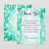 4x5 FLAT - Hartelijk dank voor de Glitz Blauwgroen Bedankkaart (Voorkant / Achterkant)