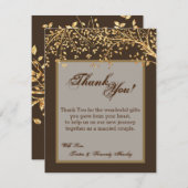 4x5 FLAT - Hartelijk dank voor de Gold Foil Autumn Bedankkaart (Voorkant / Achterkant)