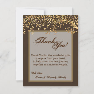 4x5 FLAT - Hartelijk dank voor de Gold Foil Autumn Bedankkaart