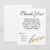 4x5 FLAT - Hartelijk dank voor de Gold Foil Glitte Bedankkaart (Voorkant / Achterkant)