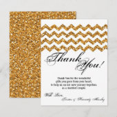 4x5 FLAT - Hartelijk dank voor de Gold Glitter Che Bedankkaart (Voorkant / Achterkant)