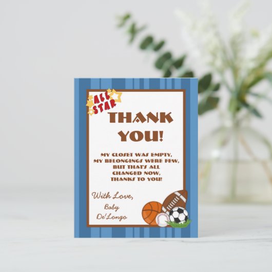 4x5 FLAT Hartelijk dank voor de kaart All-Star Blu (Staand voorkant)