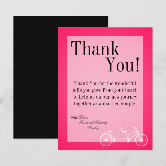 4x5 FLAT - Hartelijk dank voor de kaart Hot Pink B (Voorkant / Achterkant)