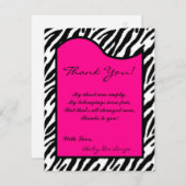 4x5 FLAT Hartelijk dank voor de kaart Hot Pink Zeb (Voorkant / Achterkant)