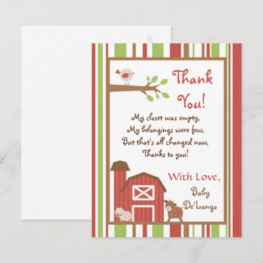 4x5 FLAT - Hartelijk dank voor de kaart - Red Barn (Voorkant / Achterkant)