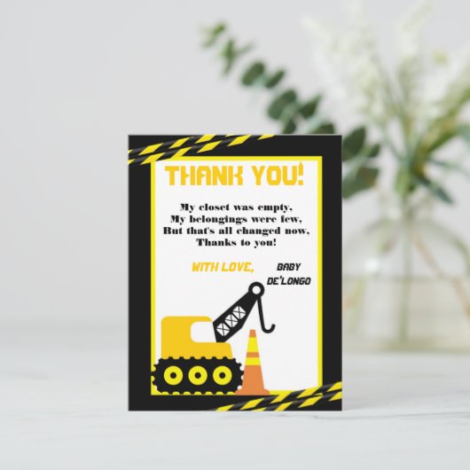 4x5 FLAT - Hartelijk dank voor de kaartconstructie Bedankkaart (Staand voorkant)