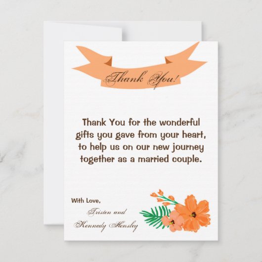 4x5 FLAT Hartelijk dank voor de lentekaart Hibiscu Bedankkaart (Voorkant)