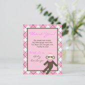 4x5 FLAT - Hartelijk dank voor de roze Argyle Sock Bedankkaart (Staand voorkant)