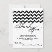 4x5 FLAT - Hartelijk dank voor de zwarte glitter C Bedankkaart (Voorkant)