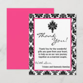 4x5 FLAT - Hartelijk dank voor de zwarte, hot-roze Bedankkaart (Voorkant / Achterkant)