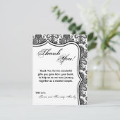 4x5 FLAT - Hartelijk dank voor de zwarte witte Dam Bedankkaart (Staand voorkant)