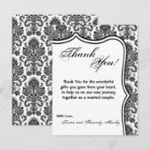 4x5 FLAT - Hartelijk dank voor de zwarte witte Dam Bedankkaart (Voorkant / Achterkant)