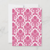 4x5 FLAT - Hartelijk dank voor Fusia White Damask  Bedankkaart (Achterkant)