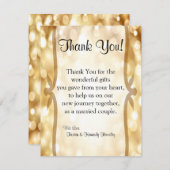 4x5 FLAT Hartelijk dank voor Glitz Gold Sparkles Bedankkaart (Voorkant / Achterkant)