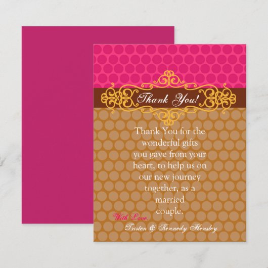 4x5 FLAT Hartelijk dank voor Marokkaanse pooldots Bedankkaart (Voorkant / Achterkant)