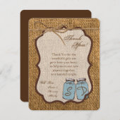 4x5 FLAT - Hartelijk dank voor Mason Jar Burlap La Bedankkaart (Voorkant / Achterkant)
