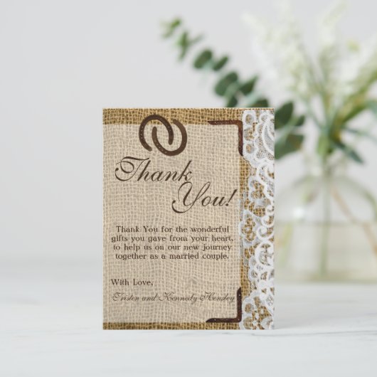 4x5 FLAT - Hartelijk dank voor uw Hoefijzers op de Bedankkaart (Staand voorkant)