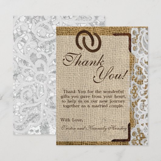 4x5 FLAT - Hartelijk dank voor uw Hoefijzers op de Bedankkaart (Voorkant / Achterkant)