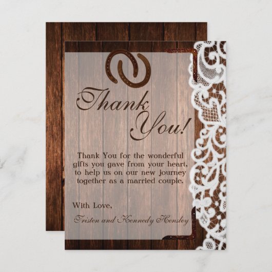 4x5 FLAT - Hartelijk dank voor uw Hoefijzers op sc Bedankkaart (Voorkant / Achterkant)